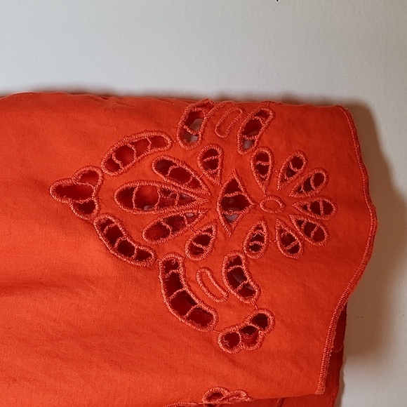 Banjanan Women's Rada Sunset Orange Eyelet Blouse Size Small - Picture 13 of 16